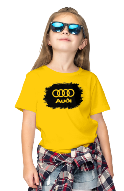 Children's t-shirt with prints Audi black ravines. Audi, cars. 2070702