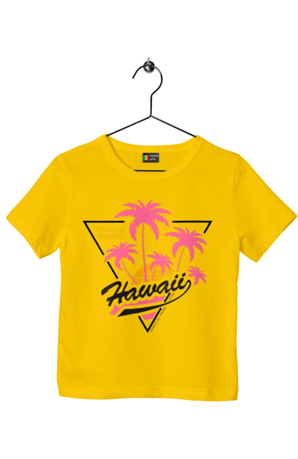 Children's t-shirt with prints Hawaii. Hawaii, palms. 2070702