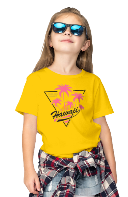 Children's t-shirt with prints Hawaii. Hawaii, palms. 2070702