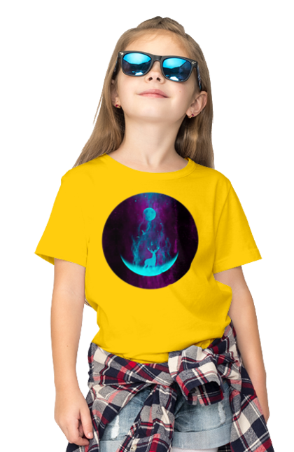 Children's t-shirt with prints Deer Silhouette. Bright, deer, month, roham, silhouette. 2070702