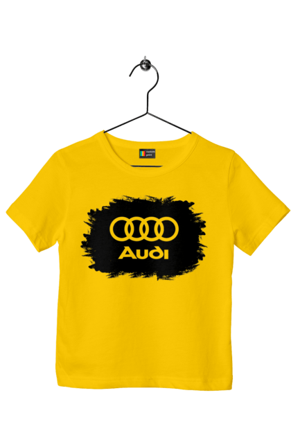 Children's t-shirt with prints Audi black ravines. Audi, cars. 2070702