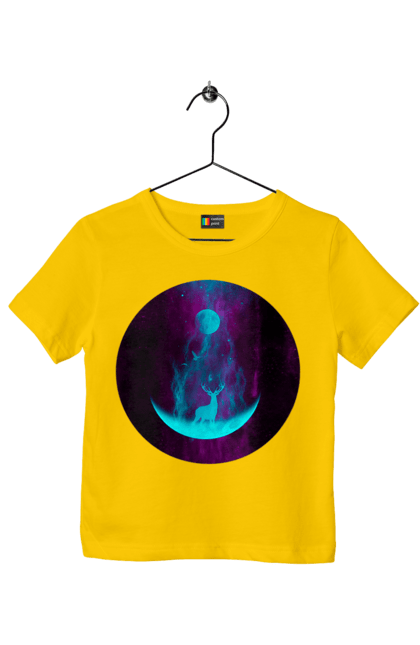 Children's t-shirt with prints Deer Silhouette. Bright, deer, month, roham, silhouette. 2070702
